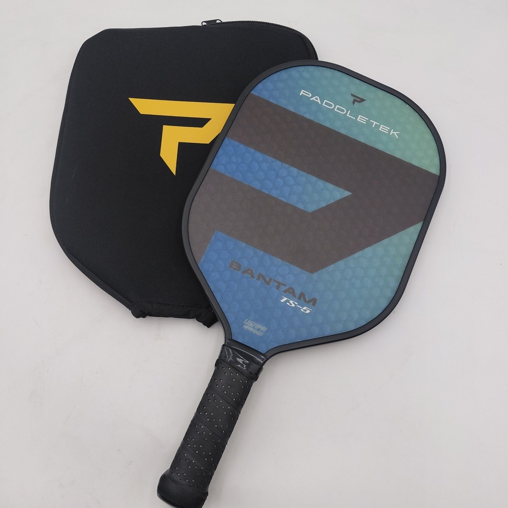 Paddletek Bantam TS-5 Pickleball Paddle Blue Green USAPA Approved with Cover